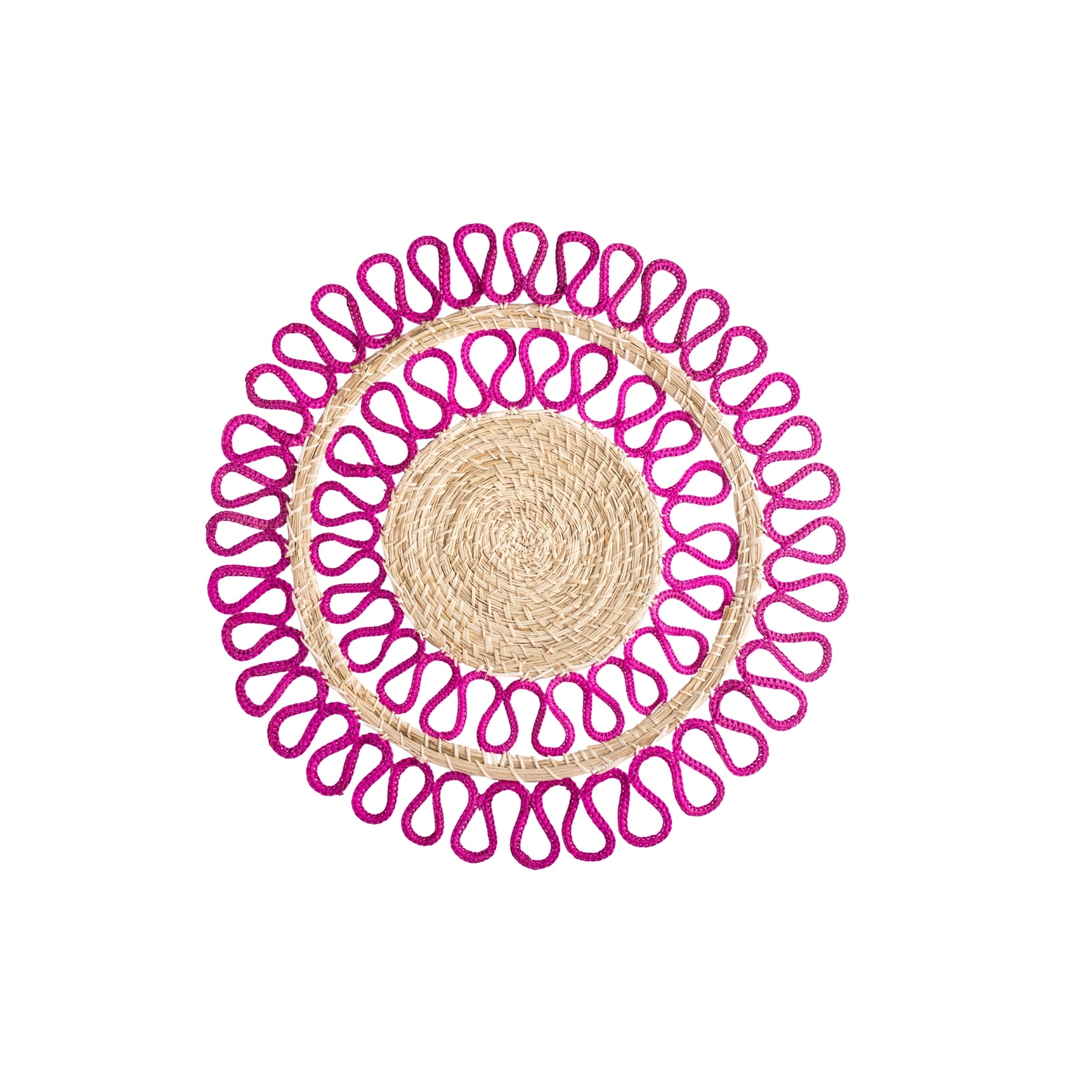 DOUBLE LOOP WOVEN PLACEMATHOT PINK The Pink House Design