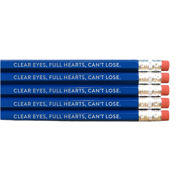 Huckleberry Letterpress - Clear Eyes, Full Hearts, Can't Lose - Pencil Pack of 5: No. 2 Pencils