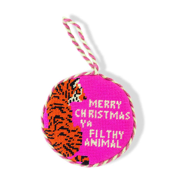 Furbish Studio - Needlepoint Ornament - Filthy Animal