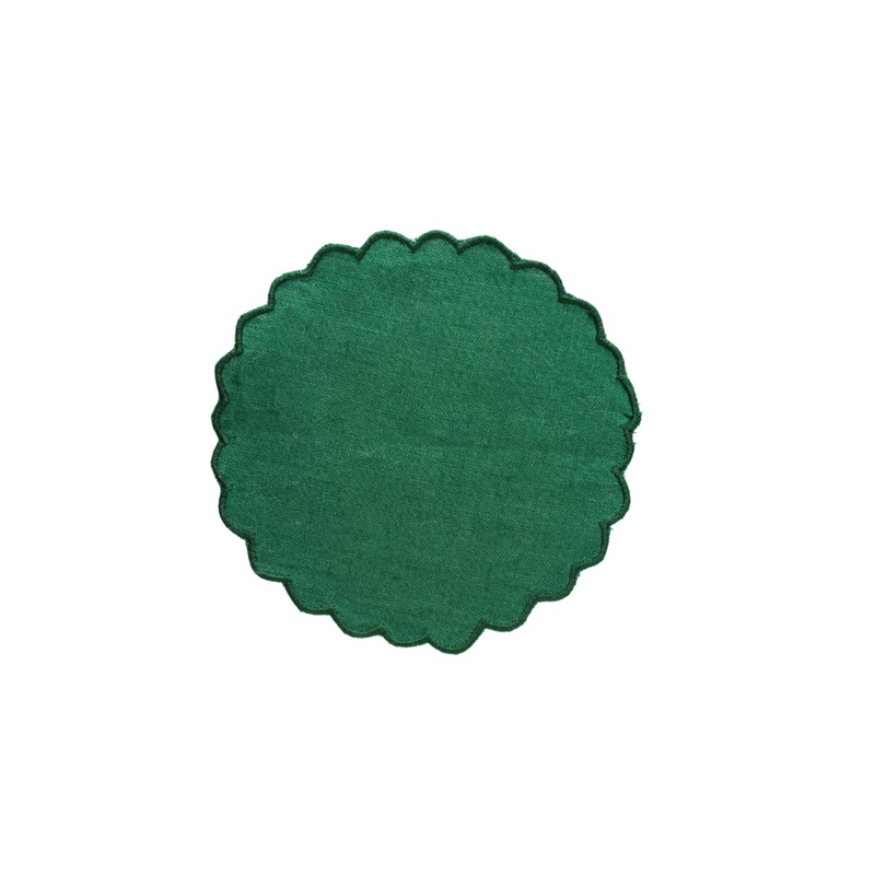 COLETTE COCKTAIL NAPKIN- KELLY GREEN