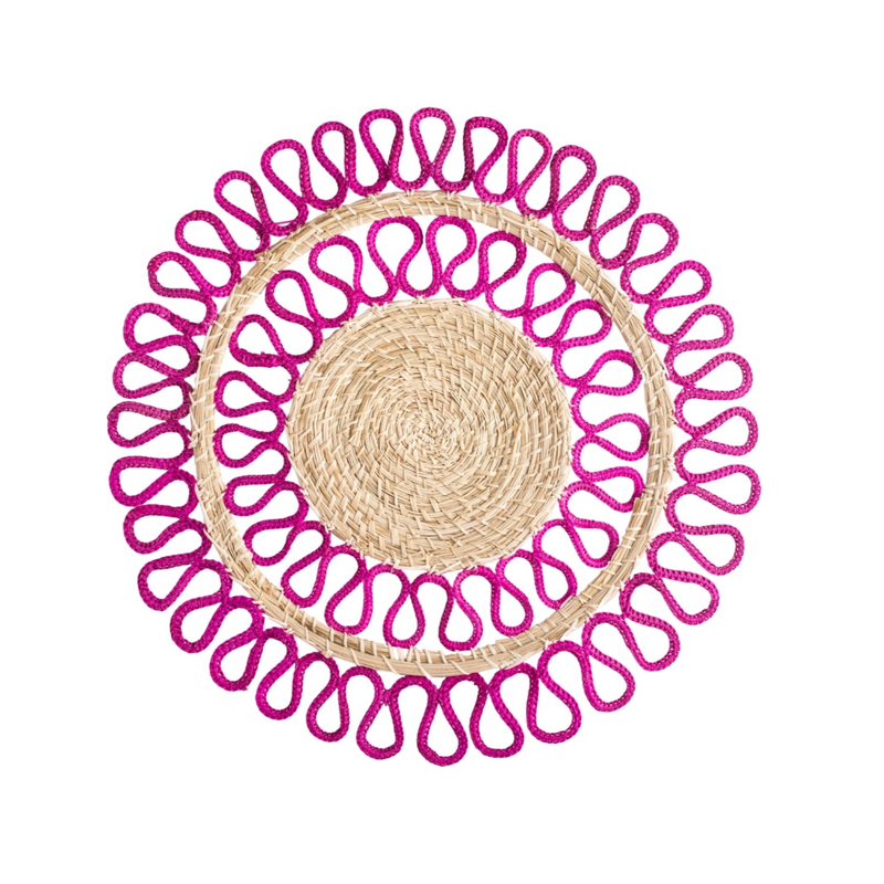 DOUBLE LOOP WOVEN PLACEMAT-HOT PINK