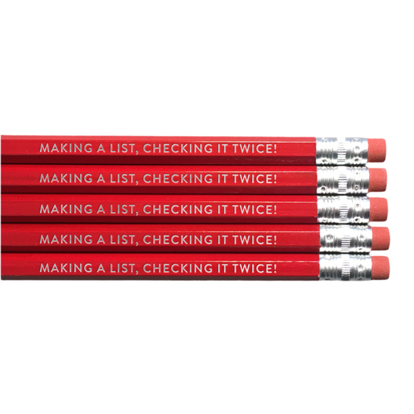 Huckleberry Letterpress - Making a List, Checking it Twice! - Pencil Pack of 5