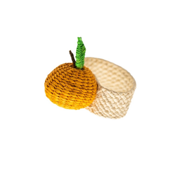 ORANGE STRAW NAPKIN RING