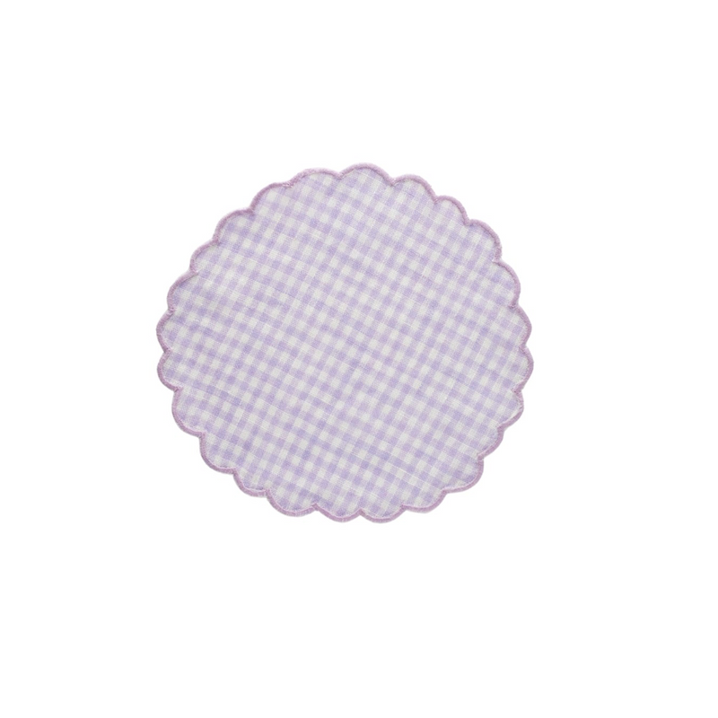 COLETTE COCKTAIL NAPKIN- PANSY PURPLE GINGHAM