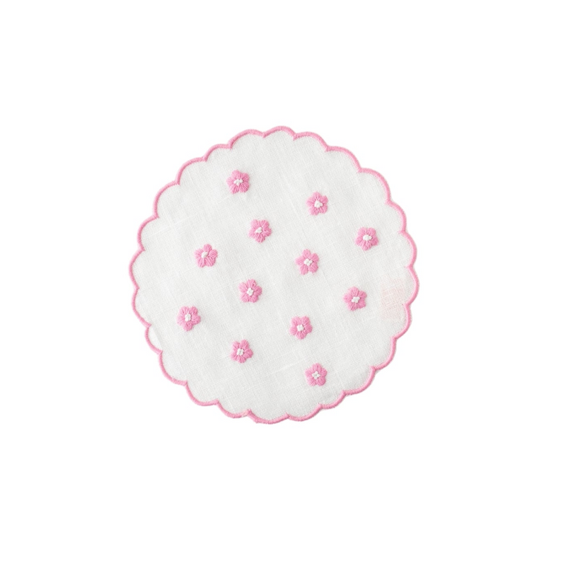 SCATTERED DAISY COCKTAIL NAPKIN- PINK