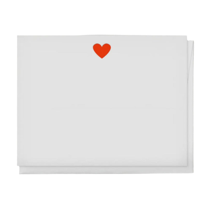 Neon Red Heart - Letterpress Boxed Note Sets