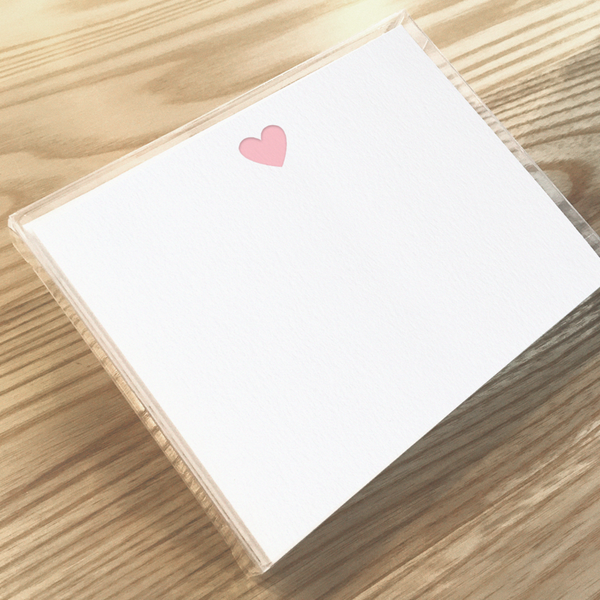 Light Pink Heart - Letterpress Boxed Note Sets