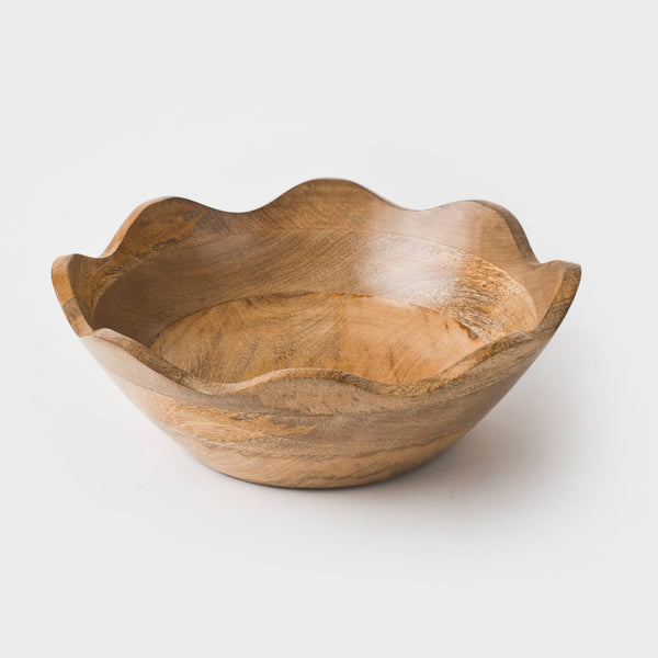 Scalloped Wooden Bowl- MEDIUM