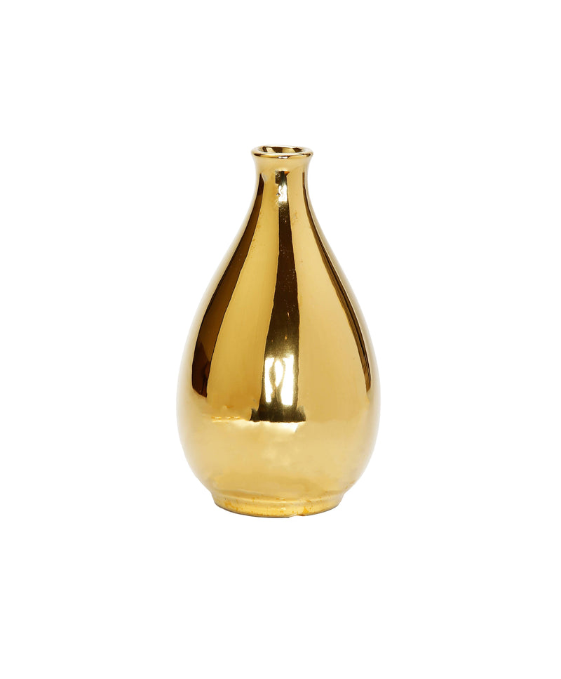 Polished gold Vase with Narrow Opening