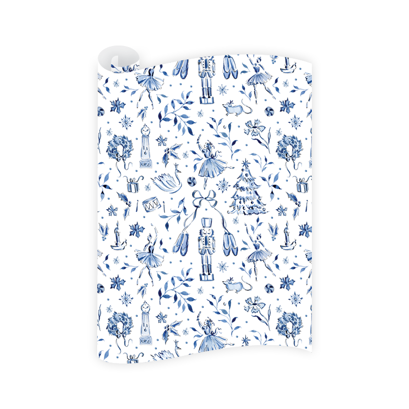 Dogwood Hill - Blue Nutcracker Wrapping Paper Roll