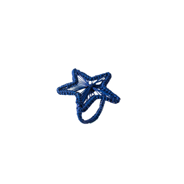 STAR STRAW NAPKIN RING-BLUE